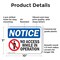 Signmission No Access While In Operation OSHA Notice Sign, Plastic, 10in W x 7in L, 2PK OS-2PACK-NS-P-710-L-14346 - alternate 6